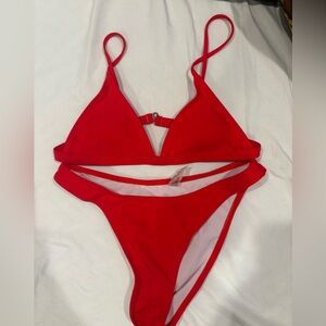 Red Triangle Bikini Set